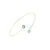 Bangle 1pc 2022 Fashion Adjustable Blue Stone 2 Turquoises Bangles And Bracelets Gold Color Women
