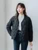 Women's Down Autumn Spring Plus Size Ultra Light Jacket Women V-neck Duck Coat Casual Collarless Warm