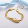 Bracelets de charme vintage 24 km de couleur en or bracelet Chaînes de serpent perles pour femmes filles bijoux esthétiques mariage jour de la Saint-Valentin