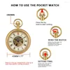 Pocket horloges luxe goud mechanisch voor mannen vrouwen handwind casual mode steampunk keten