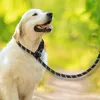 Colliers de chien Collier de laisse de compagnie 2 en 1 corde de glissement de poignée rembourrée réfléchissante pour petit moyen moyen réglable