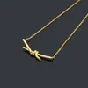 Womens Knot Drill Necklace Designer Jewelry for Women Diamonds Halsband komplett märke som bröllop julklapp280c