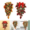 Flores decorativas coloridas árvores de natal grinalda porta pendurada guirlanda pó adereços cena natal testa crave para lareira de fazenda manto