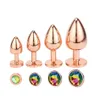 Mini small medium large set Crystal Heart round rose gold rainbow Metal anal beads butt plug Jewelry insert vibrator sexy toy237Y3987866