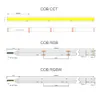 COB LED CCT/RGB/RGBW Striscia di luce 840leS/m FOB flessibile ad alta densità COB RA90 Luci LED dimmerabili lineari DC24V 12V