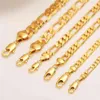 Mens Women's Solid Gold G F 4 5 7 9 10 mm Breedte Selecteer Italiaanse Figaro Link Chain Makelet Fashion Jewelry Whole299T
