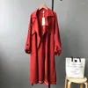 Women's Trench Coats Coat Plus Size Long Women'S Windbreaker Fashion Trend Feminine Loose Thin F479