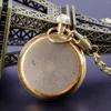 Pocket horloges luxe goud mechanisch voor mannen vrouwen handwind casual mode steampunk keten