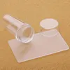 Nagelkonstsatser 2in1 Clear Trimmers Jelly Stamping Kit Soft Stamper Scraper Clippers Manicure Tool målning