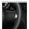 Pokrywa kierownicy czarna sztuczna skórzana ręcznie zszywana okładka samochodowa dla mini Cooper Coupe Clubman Countryman 2014-2022