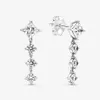 100% 925 Sterling Silver Dangle Sparkling Round & Square Drop Earrings Fashion Earring Jewelry Accessories For Women Gift211g