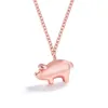 2019 Fashion Rose Gold Pig Pendant Halsband Lovely Collebone Chain Halsbandsmycken för Woman Gift197R9600359