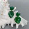 Boucles d'oreilles KKGEM 20x25mm, Agate verte pour femmes, longues gouttes, pierres précieuses, tendance 2022