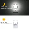 Night Lights Star LED Intelligent Light Control Socket Lamp US/EU-plug-in voor kinderslaapkamer gang trappen verlichting