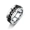 Ręcznie robiony biżuteria hurtowy pierścień lękowy dla mężczyzn 8 mm Pierścień spinner 316L Pierścień ze stali nierdzewnej