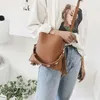 Kv￤llsp￥sar vintage mode kvinnor frans hink axelv￤ska h￶g kvalitet mocka messenger crossbody kvinnlig rivet tassel