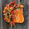 Fiori decorativi Ghirlanda di zucca da fattoria Grande porta d'ingresso Autunno Decorazioni floreali Halloween Ringraziamento