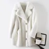 Women's Fur 2022 Autumn Winter Women Lamb Coat Turn Down Collar Loose Long Sleeve Thick Warm For Tops