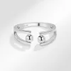 2022new полоса серебряной серебряной кольцевой кольцевой кольцо Вращаемые кольца тревожности для женщин