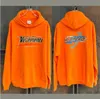 Grote maten oranje badstof hoodies sweatshirts heren dames top met capuchon