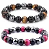 Bijoux faits à la main en gros de brins de perles bracelets triple protection bracelet pour hommes