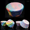 Forniture per feste 100Pcs Fodera per cupcake Piccola scatola per torte Strumenti per decorare Tazza da forno Bicchieri di carta Accessori per la cucina per uso alimentare Stampo