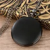 Pocket Watches Antique Black Alloy Case Wu Character Design Fob Necklace Chain Quartz Watch For Men Women Collectable Timepiece Gift