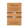 Sisters Card Bracelet Creative Stainless Steel Heart-to-heart Woven Friendship Bracelet Jewelry Set