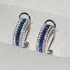 Stud Earrings Sterling Silver For Ladies Sapphire Wedding Party Jewelry Romantic Gifts Exquisite Jewelr 925 Earring