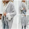 Women's Knits Tees Women's Striped Cape Fringed Shawl Knitted Cardigan Autumn Coat Scarf Jacket Coat Casual Poncho Abrigos Mujer Invierno T221012