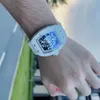 2022 nuovo arrivo orologio da uomo sportivo da polso quadrante trasparente orologi al quarzo cinturino in silicone