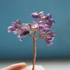 벌크 도매 amethyst 칩 장미 석영 쿼츠베이스 차크라 수정 나무 구리 와이어 머니 트리 Bonsai Feng Shui 장식