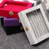 Jewelry Pouches Tray Ring Glass Storage Box Velvet Rings Stud Earrings Display With Lid