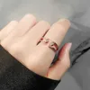 2022New Band Band Silver Plaked Ringged Angh Bead Ansiety Rings for Women