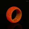 Wedding Rings Creative Resin Ring Punk Luminous Glowing In The Dark Band Fluorescent For Women Engagement Jewelry Men Gift