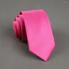 Bow Ties Men's Narrow Neck Tie Solid Color Fashion Slim