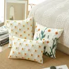 Pillow Nordic Simple Flower Embroidered Cover Three-dimensional Cut Pillowcase Cotton Decorative Covers For Sofa