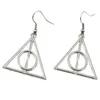 Oud Zilver Deathly Hallows Charm Hangers Drape Oorbellen Mode Vrouwen Sieraden Designer Oorbellen Accessoires Vriend Gift283U2179875