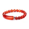 8mm Natural Stone Crystal Beaded Strands Charm Bracelets Colorful Elastic Bangle For Women Men Jewelry