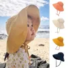 Sombreros de ala ancha grande para niños, sombrero para el sol de algodón suave al aire libre para bebé, niño y niña, cubo de playa, gorra de Panamá para primavera y verano