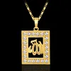 Fashion Rhinestone Middle Eastern Islamic Religious Muslim Necklace Neck Chain For Gold Silver Color Arab Women Jewelry Gift Bijou2346473