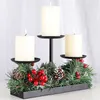 Romantic Christmas Decoration Candle Holder Metal Iron Candlestick Ornament For Party Event Dinner Table Layout Props