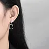 Boucles d'oreilles géométriques en argent Sterling S925 pour femmes, ovales, carrées irrégulières, longues, à la mode, bijoux fins, vente en gros