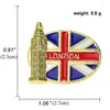 브로치 남성 여성을위한 영국 국기 에나멜 합금 런던 전화 부스 브로치 핀 옷 모자 배낭에 옷깃 배지 핀