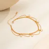Bracelets de cheville en or pour femmes bijoux de mode Style bohème femme pendentif en cristal gland pied chaîne couleur argent