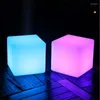 Garden LED Cube Light Lawn Lamp utomhus Lysande fyrkantiga landskapslampor inomhus sovrum bord balkong middag pool ktv belysning