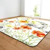 Carpets RULDGEE 1PC Polyester Painted Flower Pattern Carpet For Living Room Kitchen Mat Bedroom Floor Door Decoration