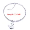 Anklets Women Onkel Bracelets Anchor Charm Stainless Steel 23 5 cm 9-11 inches fashage moder
