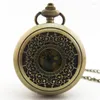 Pocket Watches 100pcs/lot Classic Hollwed Quartz Watch Fob Clock Vintage Pendant Men Women Gift Reloj Wholesale