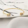 Bangle Fashion Bracelets For Women Sparking Zircon Jewerlly Gold Color Handmade Friends Gift Cute Jewelry